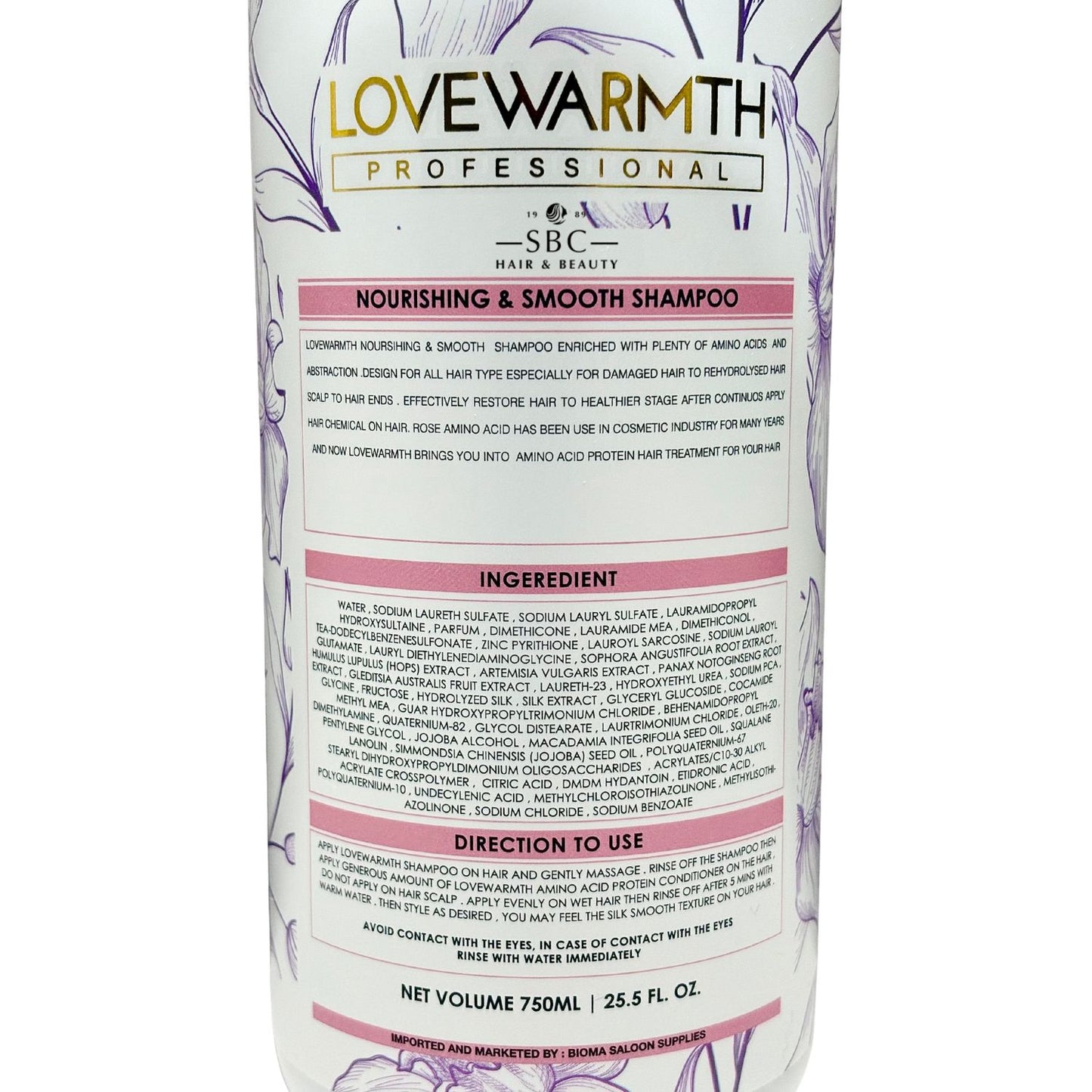LOVEWARMTH NOURISHING & SMOOTH SHAMPOO 750 ML