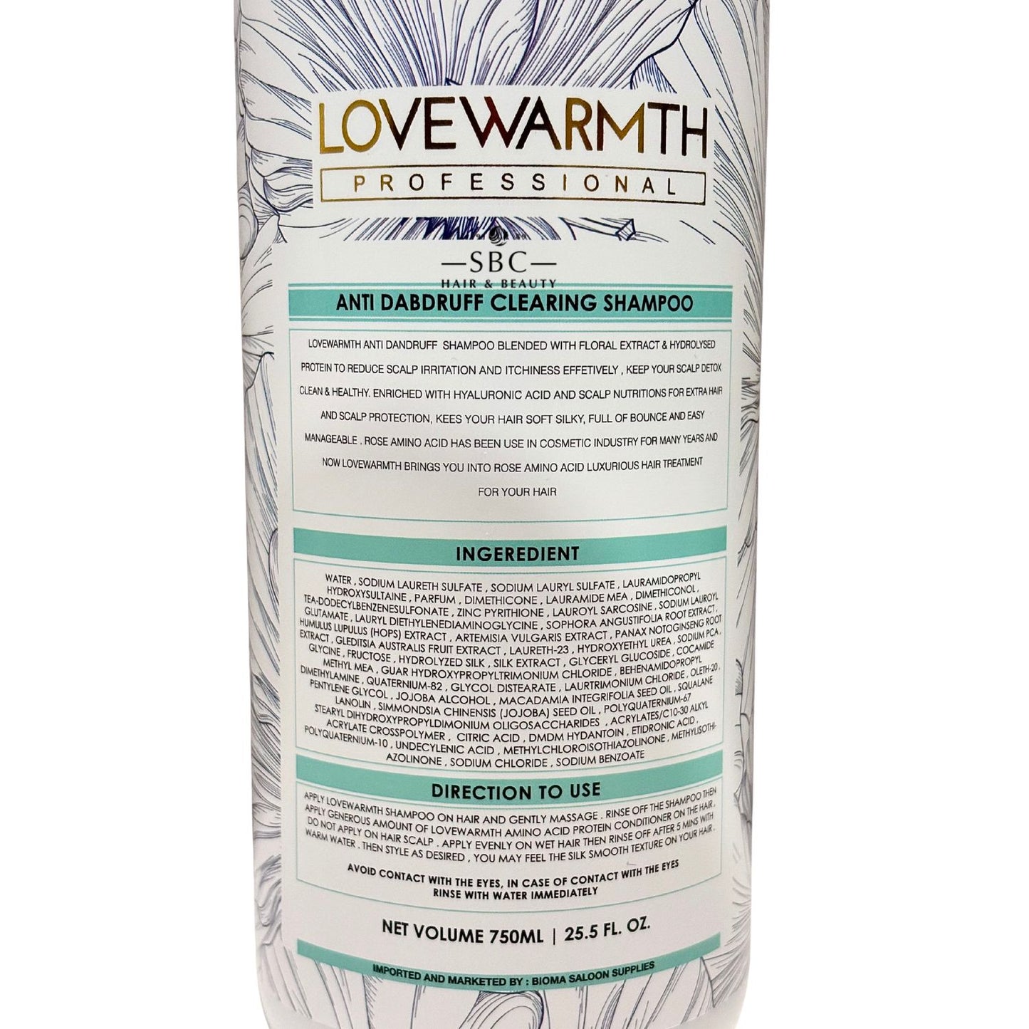 LOVEWARMTH ANTI-DANDRUFF CLEARING SHAMPOO 750 ML