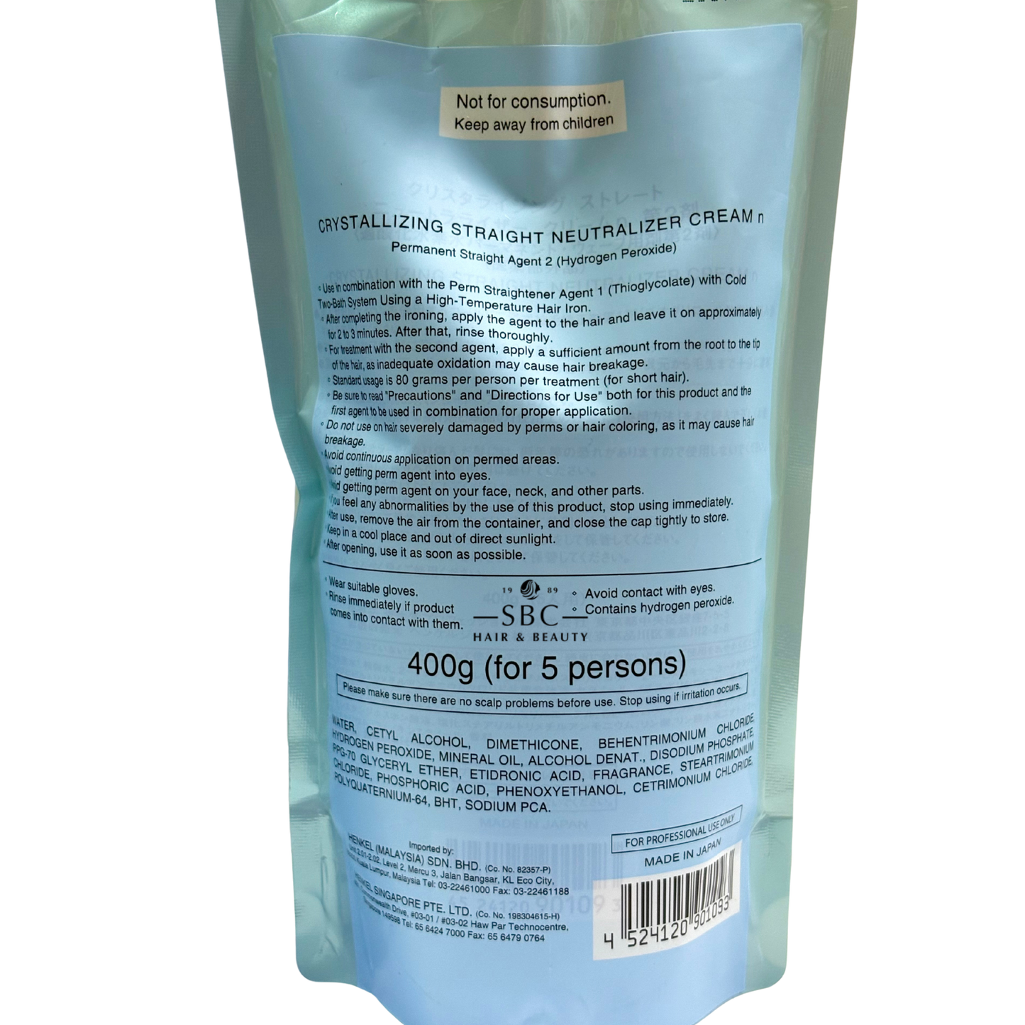 SHISEIDO CRYSTALIZING STRAIGHT REBONDING 1N + 2 (400 ML + 400 ML)