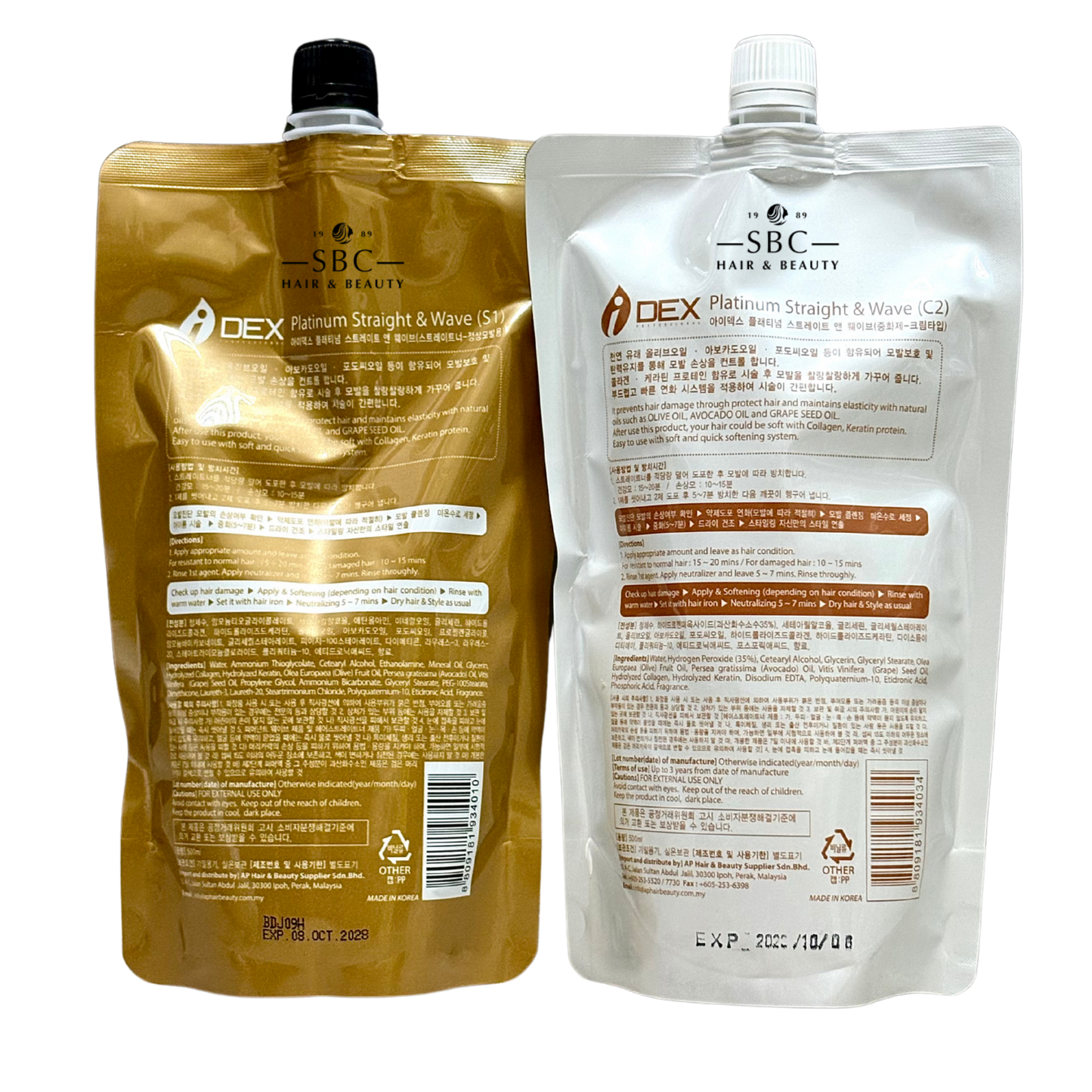 IDEX PLATINUM STRAIGHT & WAVE REBONDING 500 ML X 2 (S1, D1)