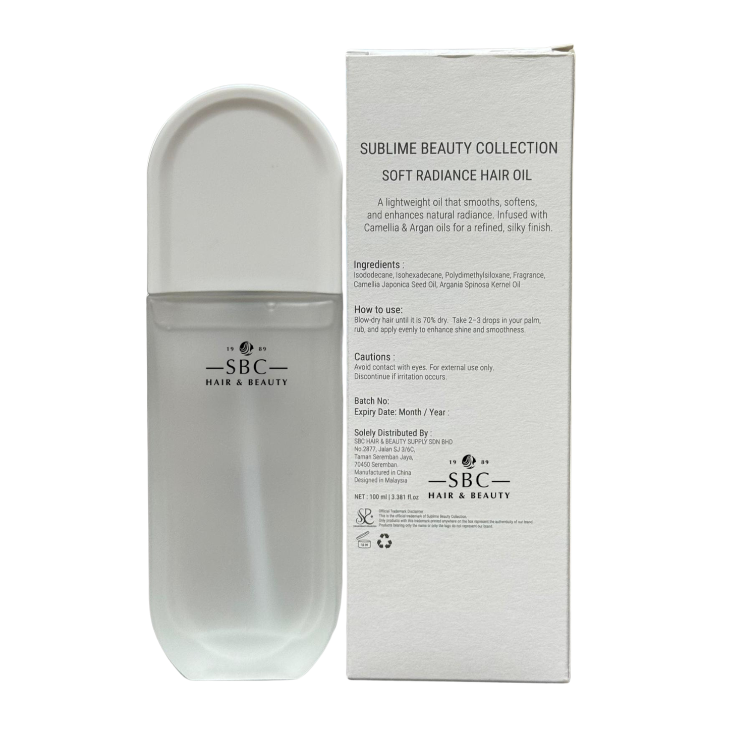 SUBLIME BEAUTY COLLECTION SOFT RADIANCE HAIR OIL 100 ML